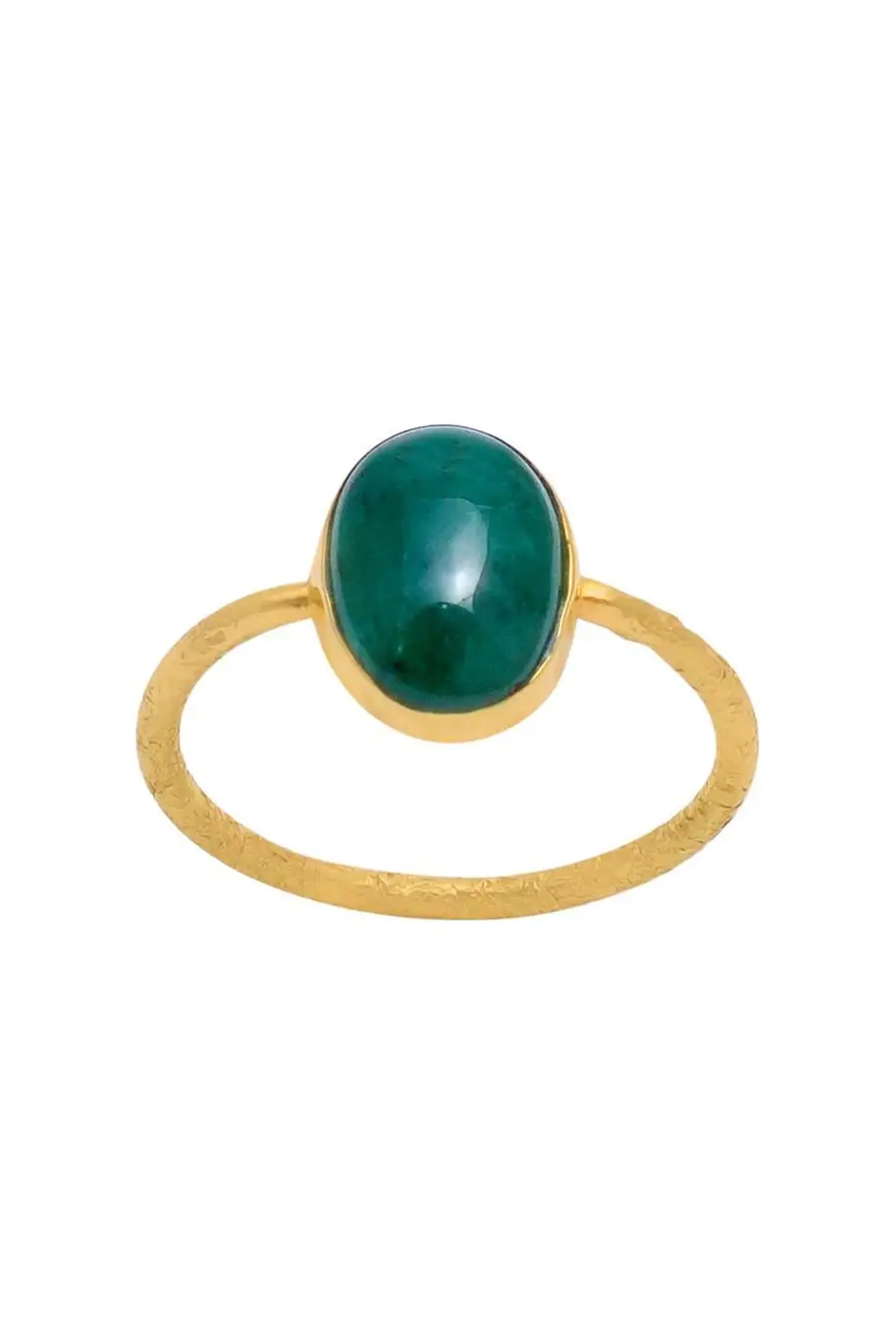 Natural Emerald Gold Rings in 18K