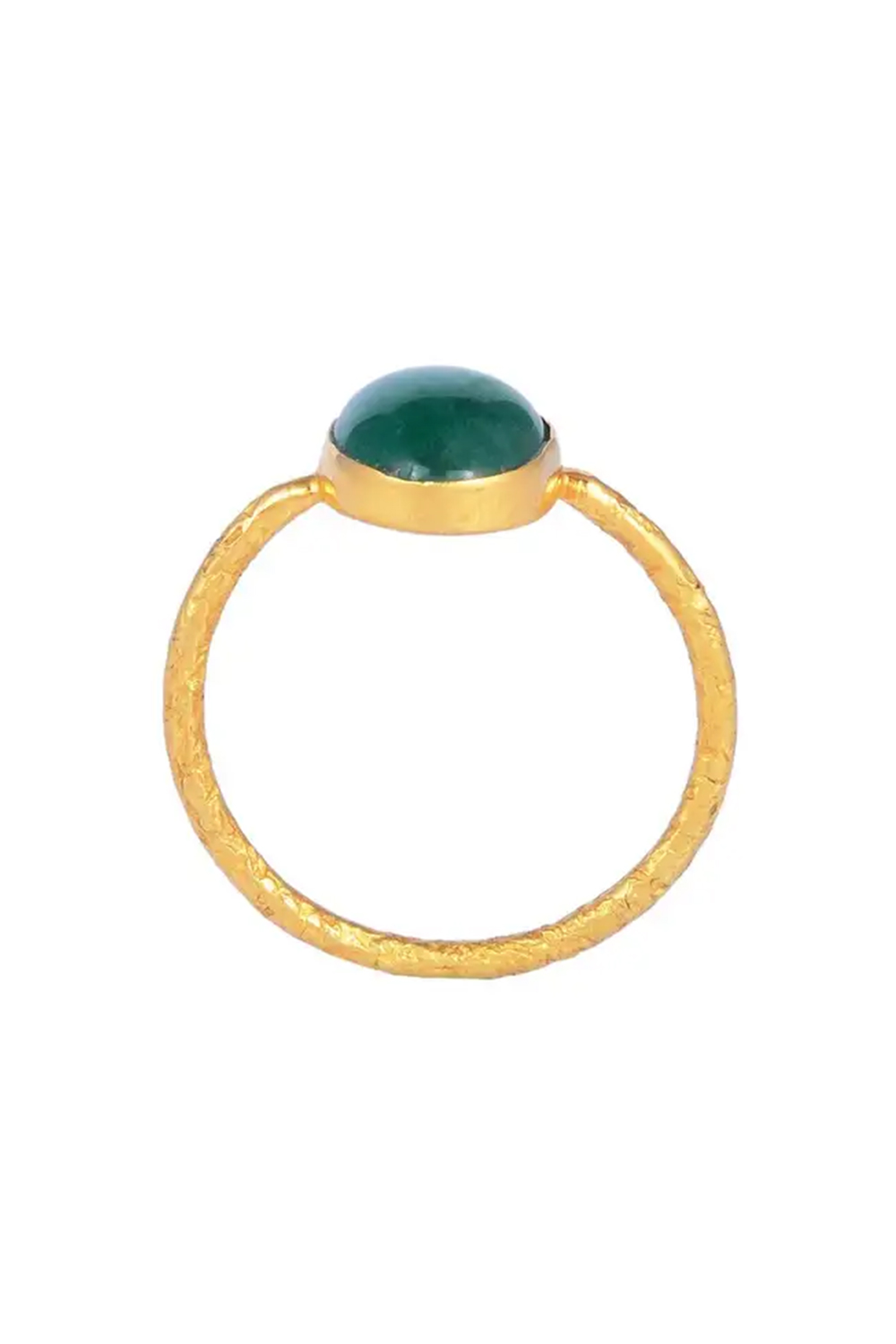 Natural Emerald Gold Rings in 18K